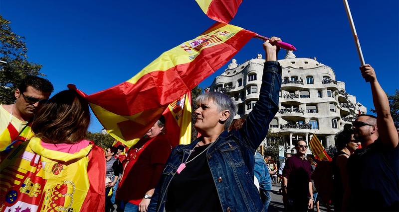 Unity march in heart of ‘independent’ Catalonia draws thousands